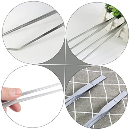 Milisten 2pcs Gecko Snake Tank Pet Feeder Clip Stainless Reptiles Tweezer Smooth Surface