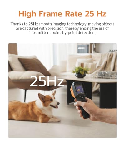 GT14S Thermal Imaging Camera, Thermometer Mode, Ultra-Light 240g | 4°F~1022°F Range, 14H Runtime, Live Tracking with Edge-Enhanced Display, Infrared Camera for HVAC/Electrical Inspection