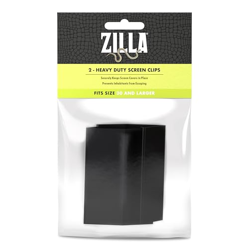 Zilla Heavy Duty Screen Clips, Secures Screen Covers to Terrarium, Fits Size 30G and Larger, 2 pack, Large | Secures Screen Covers to Terrarium, Fits Size 30G and Larger - size: Large