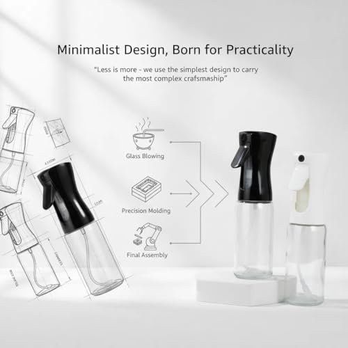 Empty Clear Glass Spray Bottles (black) - color: Black