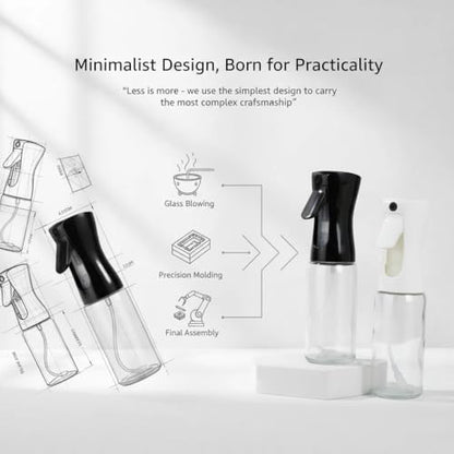 Empty Clear Glass Spray Bottles (black) - color: Black