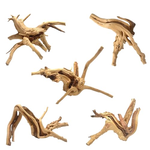 WDEFUN Natural Spiderwood for Aquarium Decor 7-Piece 4''-8'' Long Natural Driftwood Branches for Fish Tank Decorations - size: Spiderwood （4-8 inch pack of 7）