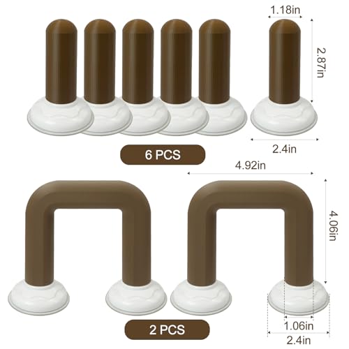 8PCS Pet Snake Climbing Stick Branch,Snake Enclosure Accessories,Snakes Terrarium Habitat Decoration for Ball Python,Cornsnakes,Garter Snakes (Suction Cup)