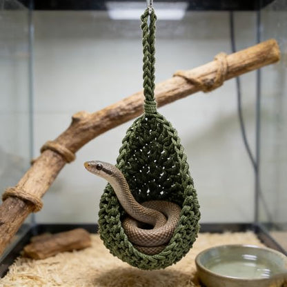Snake Tank Accessories, Hanging Nylon Woven Hammock for Reptile, Habitat Enrichment Accessories for Snake, Gecko and Other Small Animals