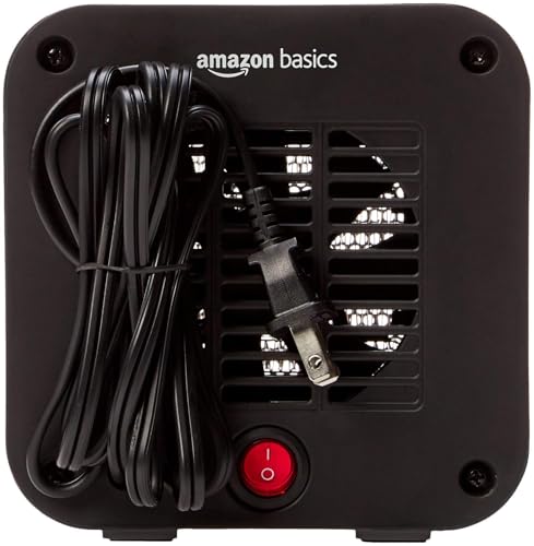 Amazon Basics Ceramic Space Heater, Portable Mini Heater for Office Desk, 500W, With Tip-Over Protection, Lightweight 1.4 lbs, White, 5.9"D x 3.2"W x 6"H (Pack of 10) - size: 5.9 x 3.2 x 6 inches (Pack of 10)