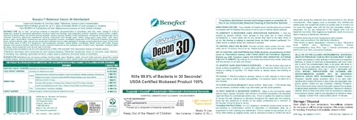 Benefect Botanical Decon 30 Disinfectant Cleaner - All Natural Formula for Effective Cleaning Power - Ideal for Restoration Jobs & Water Damage - 4 Gallons (4 Pack of 1-Gallons) - size: 128 Fl Oz (Pack of 4)