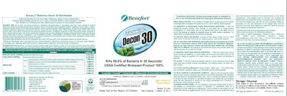 Benefect Botanical Decon 30 Disinfectant Cleaner - All Natural Formula for Effective Cleaning Power - Ideal for Restoration Jobs & Water Damage - 4 Gallons (4 Pack of 1-Gallons) - size: 128 Fl Oz (Pack of 4)