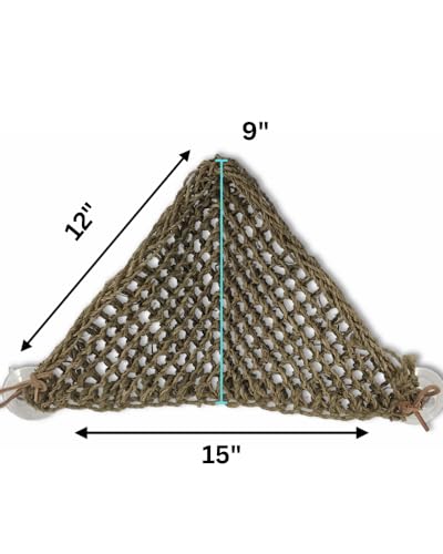 PENN-PLAX Reptology Lizard Lounger Corner Triangle – 100% Natural Seagrass Fiber – Great for Bearded Dragons, Anoles, Geckos, Iguanas, and Other Reptiles – Small - size: Small