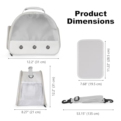 Ventilation Lizard Carrier for Bearded Dragon,Guinea Pig Carrier,Guinea Pig Carrier for 2,Reptile Travel Carrier for Lizards Sugar Glider Hedgehog Rat Parrot Birds,Airline Approved - color: Grey
