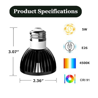 UVB Light for Reptiles with Anti-Glare Lens UVB Bulb 5W LED UVA UVB Reptile Light Bulb Soft Glow UVA UVB Lights for Turtle, Cameleon, Lizard, Bearded Dragon, Gecko 1 Pack