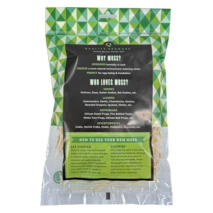 Deco Moss for Terrarium Habitats, Small 2-Pack | Preserved Moss for Reptiles, Amphibians & Invertebrates Terrariums, Humidity Control, Soft, Dye-Free, Family Owned, USA Made - size: Small 2-pack, style: Deco Moss