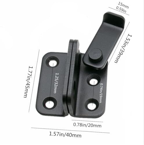 szhdxsy 2Pcs Flip Latches, Heavy Duty Latch Safety Door Lock,Stainless Steel Sturdy Padlockable Bolt Latch/Lock for Pet Gate,Cabinet Furniture, Wardrobe, Window（Right Open Matte Black）