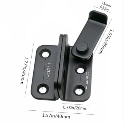 szhdxsy 2Pcs Flip Latches, Heavy Duty Latch Safety Door Lock,Stainless Steel Sturdy Padlockable Bolt Latch/Lock for Pet Gate,Cabinet Furniture, Wardrobe, Window（Right Open Matte Black）