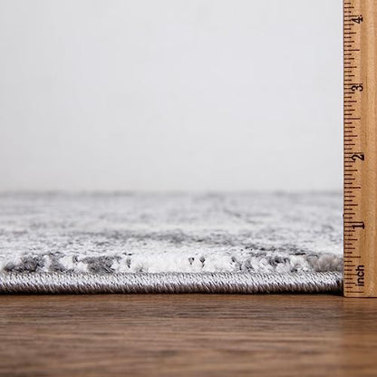 Keen Home Design Runner Rugs - 32"x119" Non-Shedding, Thick Pile Abstract Rugs for Kitchen, Living Room, Bedroom, Dining Room, Entryway - Size: 2'8" x 9'11", Abstract Cream/Grey - color: Abstract Cream/Grey, size: 2'8" x 9'11" (Runner)