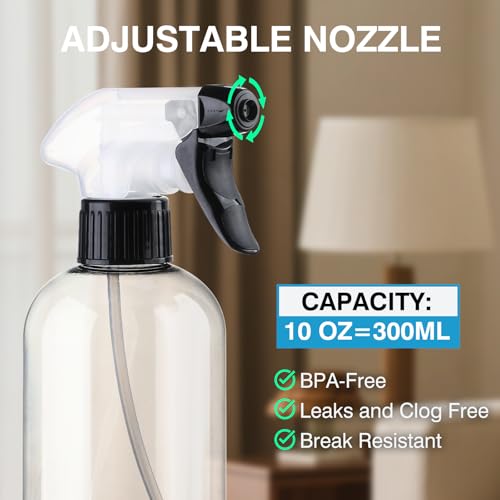 Spray Bottles 2Pack 10oz Plastic Squirt Bottles Water Spray Bottle | Mist Stream Empty Sprayer BPA-free Refillable Container Adjustable Nozzle for Plants, Pet Training, Kitchen Cleaning - color: Purple