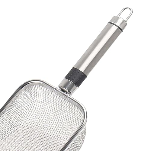 Gralara Reptile Sand Stainless Steel Fine Mesh Reptile Substrate Metal Sand Scoop, Terrarium Substrate Litter Cleaner Corner Scoop, Steel Handle 2.9mm
