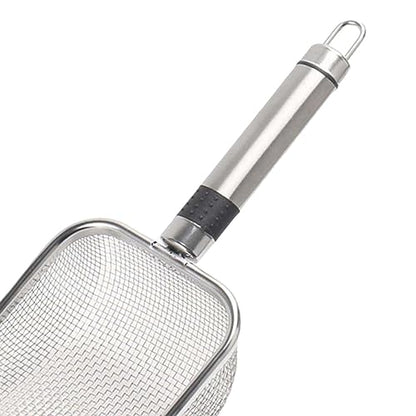 Gralara Reptile Sand Stainless Steel Fine Mesh Reptile Substrate Metal Sand Scoop, Terrarium Substrate Litter Cleaner Corner Scoop, Steel Handle 2.9mm