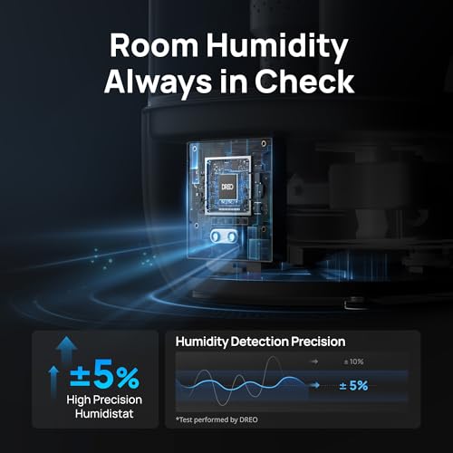 DREO 6L Humidifiers for Bedroom, 60H Runtime, 28 dB Quiet, HM524, Black - color: Black, size: 6L