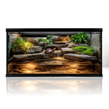 Reptile Glass Tank 20"*12"*10" Pre-Assembled Terrarium for Turtle,Hermit Crab,Bearded Dragon,Gecko,Lizard,Snake,Spider,Fish,Tarantula Enclosure with Top Screen Ventilation and Openning Door - size: 20*12*10inch