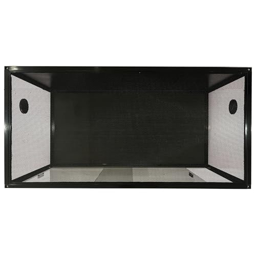 120 Gallon Reptile Terrarium, 4x2x2 FT Front Opening Enclosure for Bearded Dragon & Snake | Heavy-Duty Screen Top Ventilation, Easy to Assemble & Maintain, Black