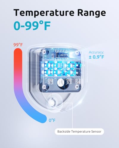 SEAOURA 2-in-1 Aquarium Magnetic Cleaner with Digital Thermometer Floating | Tiny Magnet Cleaner Floating Cleaning ToolAlgae Scrapers(Only for Glass Fish Tank) - color: White