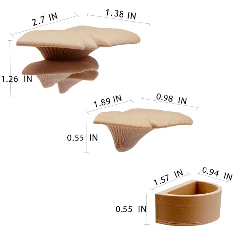 2 Pack Jumping Spider Accessories Mushroom Ledges & 1 Pack Water Bowl with Magnets for Spoods Jumping Spiders Magnetic Ledge Ladder Pet Spider Accessories (Not Included The Terrarium) (beige) - color: beige