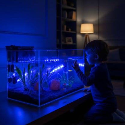 15in Submersible Aquarium LED Light, 24/7 Mode Aquarium Lights with Full Spectrum RGBW LEDs, IP68 Waterproof Fish Tank Light with Dimming, Timming and Color Adjustable - style: 15inch