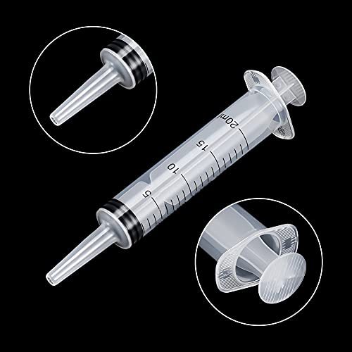 3 Pack 20ml Syringe with Cap, Plastic Syringes Individually Packaged for Labs, Liquid Measuring, Feeding Pets,Oil or Glue Applicator - style: 20ml
