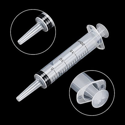 3 Pack 20ml Syringe with Cap, Plastic Syringes Individually Packaged for Labs, Liquid Measuring, Feeding Pets,Oil or Glue Applicator - style: 20ml