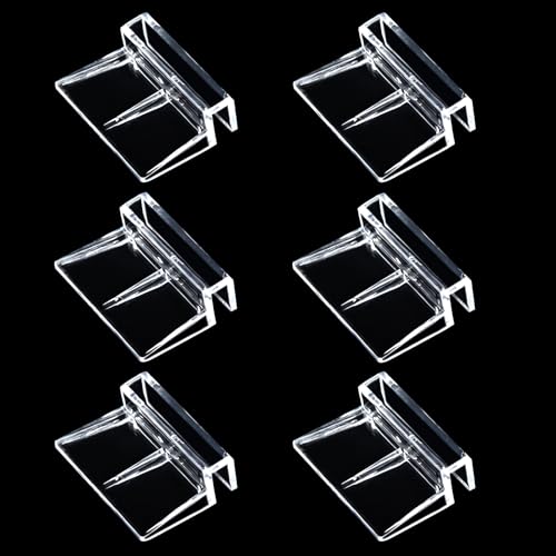 NestBasics 6pcs Transparent Aquarium Lid Clips,Rimless Fish Tank Glass Cover top Support,Aquarium Hood Holder, Acrylic Glass Aquarium top Clips (Transparent, 6pcs 7-8mm Clips) - color: Transparent, size: 6pcs 7-8mm clips