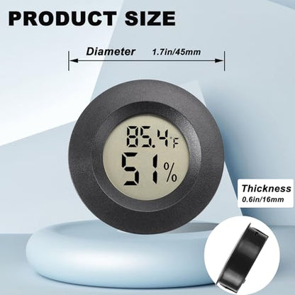 Hygrometer Thermometer Digital Humidity Meter 2 Pack | Mini Size,℉/℃ Conversion Indoor/Outdoor Humidity Monitor Reptile Thermometer For Greenhouse Garden Cellar