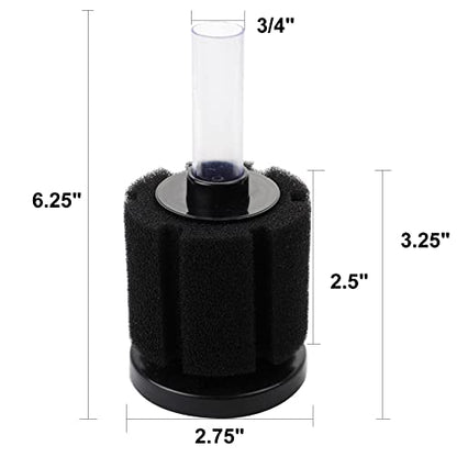 AQUANEAT Aquarium Bio Sponge Filter Breeding Fry Betta Shrimp Nano Fish Tank,3pcs (Middle up to 20Gal) - size: Middle up to 20Gal