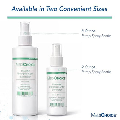 MediChoice Biological Odor Eliminator, Unscented, Pump Spray, 8 Oz, 1314OE8121 (Each of 1)