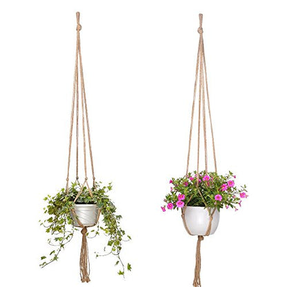 Plant Hanger, 10 Pieces 40'' Macrame Plant Hangers, Hanging Planters for Indoor Plants Pots, Plant Holder Basket Jute Rope Holder for Indoor Outdoor Garden Home Decorations (Natural)
