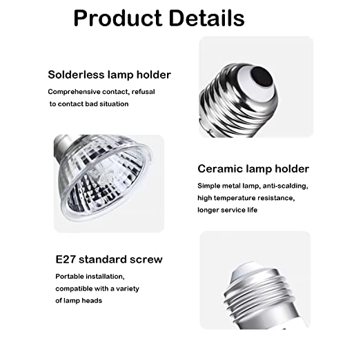 25W&50W 4-Packs UVA/UVB Heat Bulbs, Reptile Heat Lamp Bulb,Basking Light Bulb for Reptiles & Amphibians - style: 4pcs Bulbs