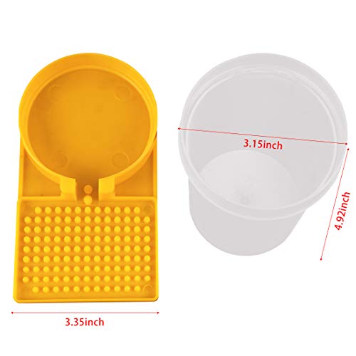 2 Pack Beehive Beekeeping Water Dispenser Bee Drinking Beekeeping Equipment Honey Beehive Entrance Feeder Nest Beekeeper Tools (White and Yellow)