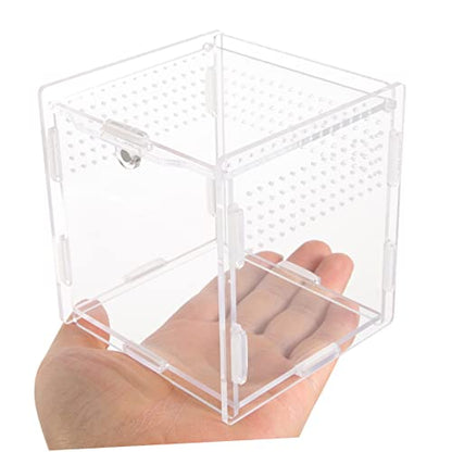 Clear Reptile Breeding Box Ventilation Transparent Terrarium Container for Pets for Gecko Lizard Frog and Habitats and Easy to Clean Visibility
