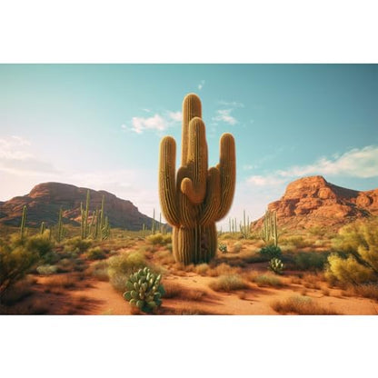 Reptile Habitat Background Big Cactus Tree Desert Terrarium Background Rugged Terrain Vibrant Desert Colors Landscape Gobi Plants Terrarium Backdrop Tank Wallpaper Poster Backdrop Vinyl 24x12in - color: Cactus Green, size: 24(W)x12(H)inches/ 60(W)*30cm(H)
