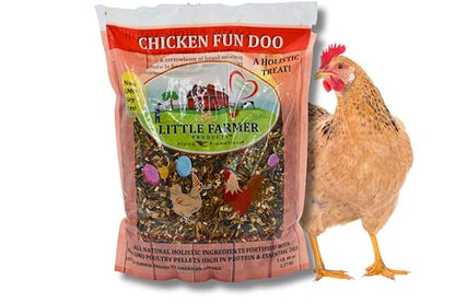 Chicken Fun-DOO Non-GMO, Soy-Free Chicken Treat | Premium Poultry Mealworm, Vegetable & Herb Mix (5 lbs)
