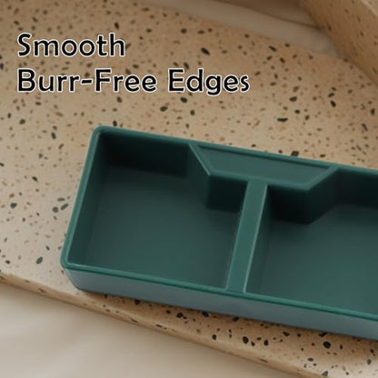 10 Pack Reptile Food and Water Bowl Set with 2 Compartments Feeding Tray for Lizards Geckos Frogs Turtles and Hermit Crabs (Green)