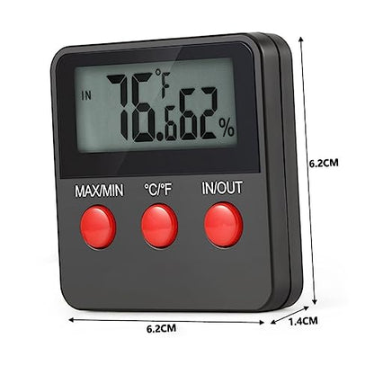 Generic Digital Thermometer Hygrometer for Reptiles and Incubation Battery Temperature and Humidity Compact Design for Use