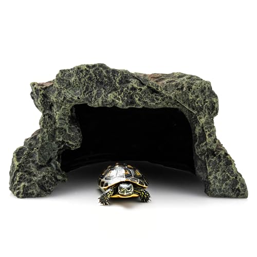 Resin Turtle Tank Accessories – Create an Ideal Hideout and Habitat for Reptiles - size: Medium