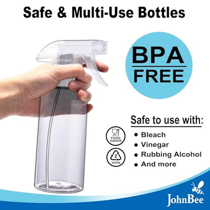 Spray Bottles 16.9oz/2Pack - Premium Adjustable Spray Bottles for Cleaning | No Leak And Clog Mister Spray Bottle - Spray Bottle For Hair, Plants, Pet, Vinegar, and Rubbing Alcohol Reagent - color: Clear