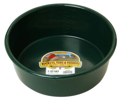 Little Giant® Plastic Utility Pan | Feed Pan | Durable & Versatile Livestock Feeding Bucket | Made in USA | 5 Quart | Green - color: Green, size: 5 Quarts