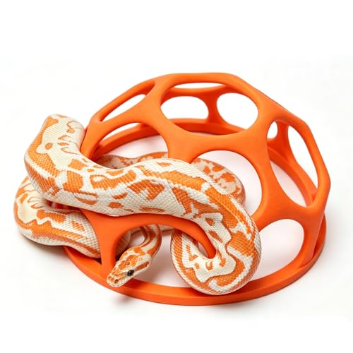 Medium Snake Jungle Gym for Small to Medium Snakes, Reptile Climbing Frame and Enrichment Decor for Corn Snakes, Hognose Snakes, Juvenile Ball Pythons, Bearded Dragons and Chameleons (Orange) - color: Orange