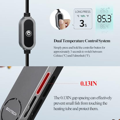 Small Fish Tank Heater - Mini Aquarium Heater | 50w Submersible Turtle Heater with Adjustable Temperature External Controller for 3 to 12 Gallon Betta Aquarium Tanks - size: 50w for 3 to 12 gallon tank