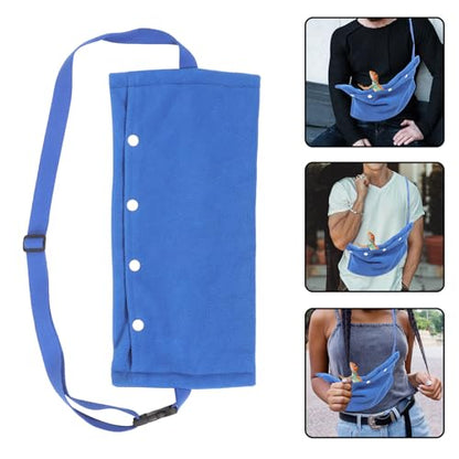 Adjustable Strap Reptile Carrier Bag for Bearded Dragon and Small Pets, Portable Blue Travel Sling Backpack for Outdoor Lizard, Chinchilla, Guinea Pig, and Snake Transport