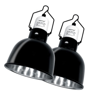 Reptile Light Fixture 2 Pack 5.5 Inch Deep Dome Lamp Fixture,Optical Reflection Reptile Basking Heat Bulb Lampshade for Bearded Dragon, Turtle, Snake and Lizard Terrarium - size: 5.5inch 2pack
