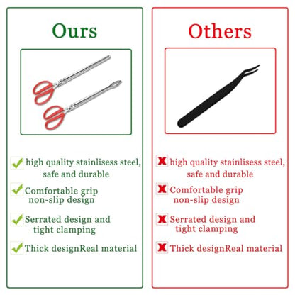 2pcs Snake Feeding Tongs, 15 inch Snake Hook Snake Grabber Tool Snake Stick Reptile Tongs for Bearded Dragon Snake Reptile Gecko Tank Accessories Terrarium Supplies