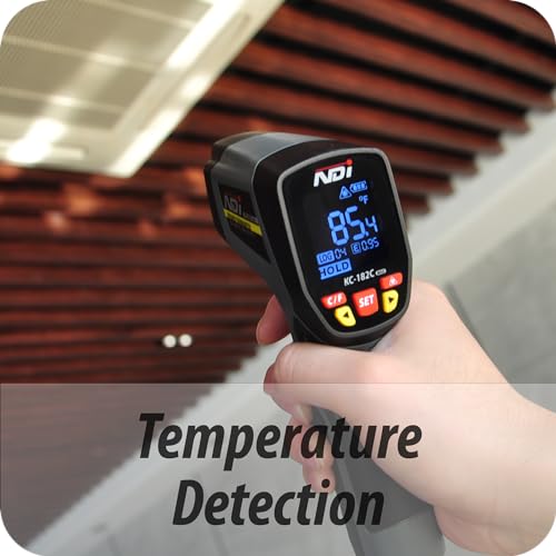 High-Precision Infrared Thermometer Temperature Gun, -58℉ to +2372℉, Multi-Purpose for Cooking, Steel Smelting, Automotive Engine Repair, HVAC IRT Gun with Adjustable Emissivity
